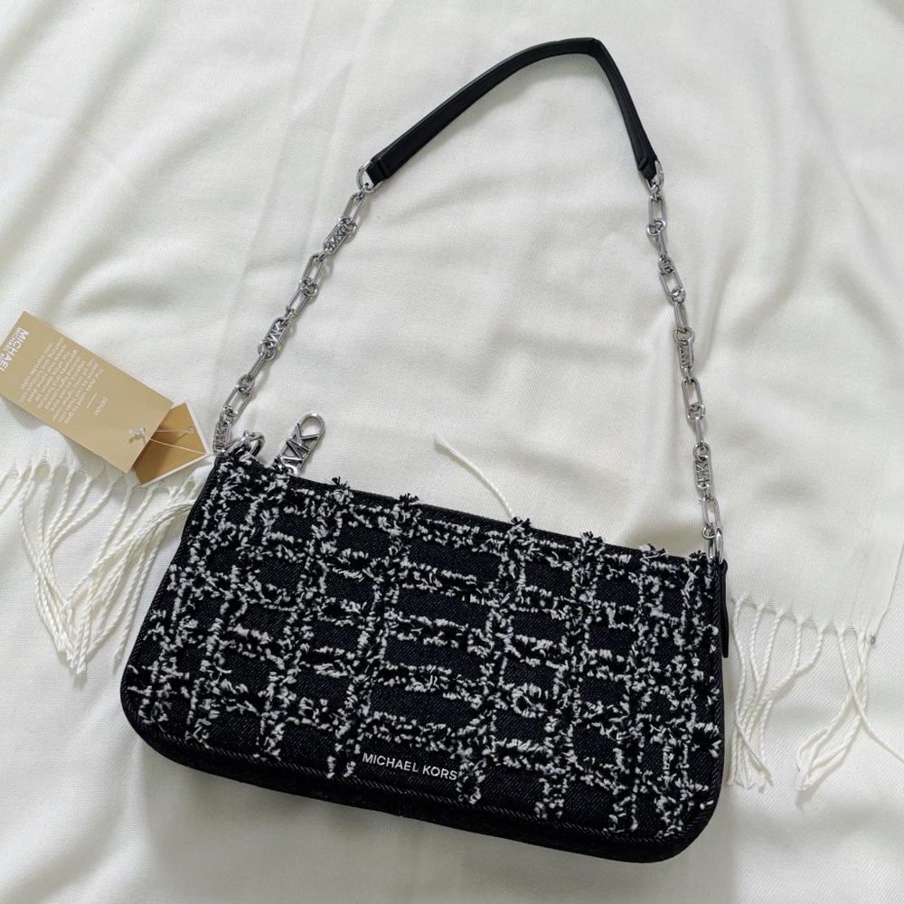 Michael Kors Black and White Geometric Shoulder Bag